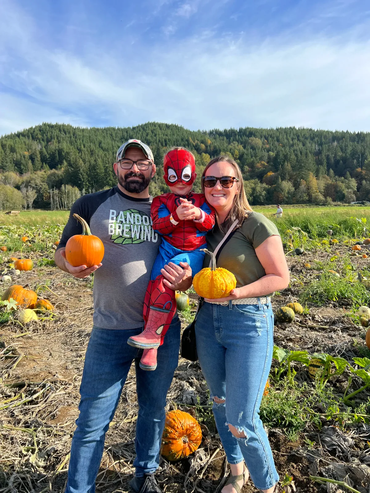 Nina and her family at the pumpkin patch